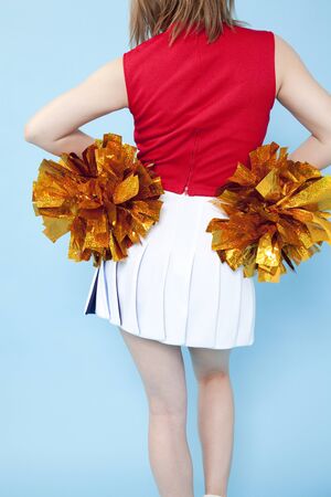 Back shot of cheer to Cheerleaderの写真素材