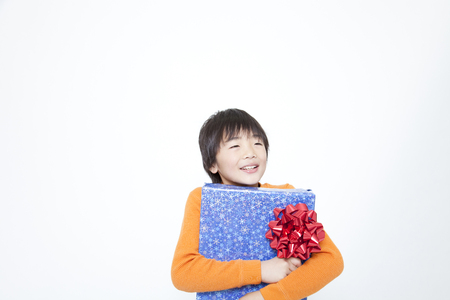 Boy pleased I got a giftの写真素材