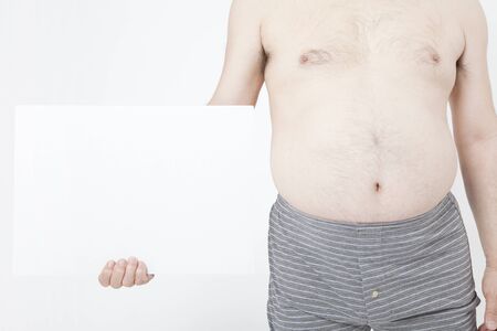 Metabo men with the message boardの写真素材