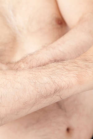 Middle-aged male body hairの写真素材