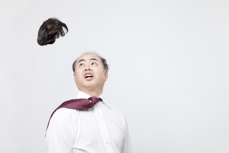 Men toupee blownの写真素材