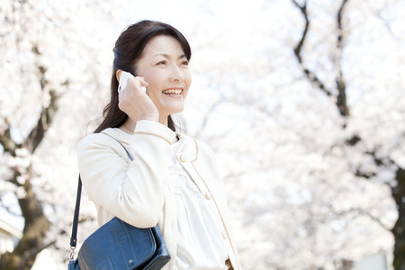 To call senior womenの写真素材