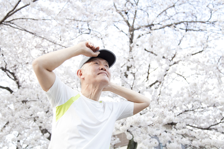 Senior men joggingの写真素材