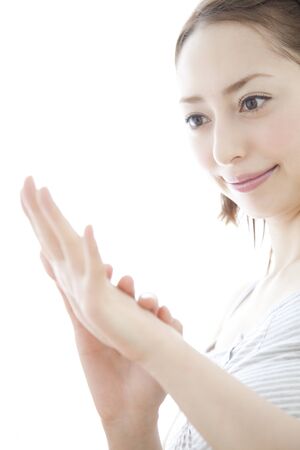 Women see the nailの写真素材