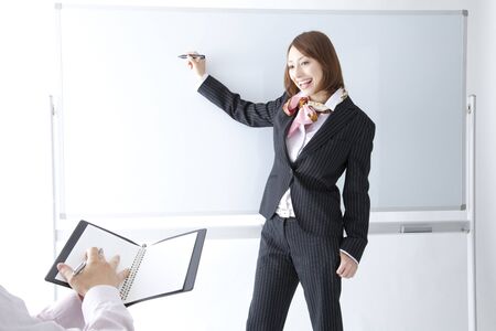 OL provides a whiteboardの写真素材