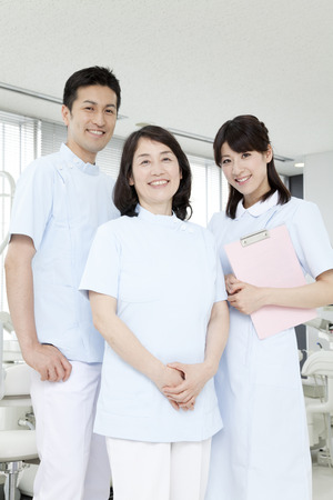 Dentist with a message boardの写真素材