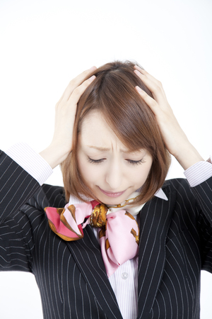 Businesswoman with headの写真素材