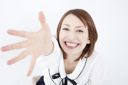 Women to spread the handの写真素材