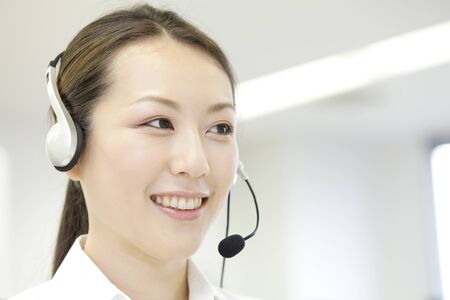 Operator smileの写真素材