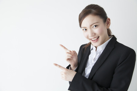 Pointing to OLの写真素材