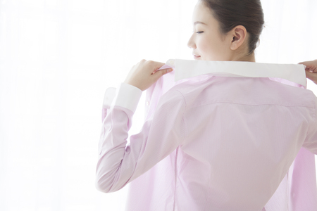 Women dressed in shirtsの写真素材
