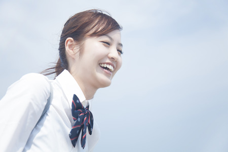 High school girl's smileの写真素材