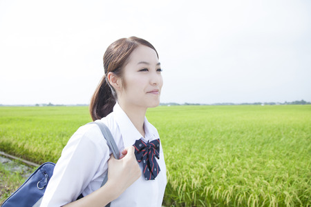 High school girl's smileの写真素材