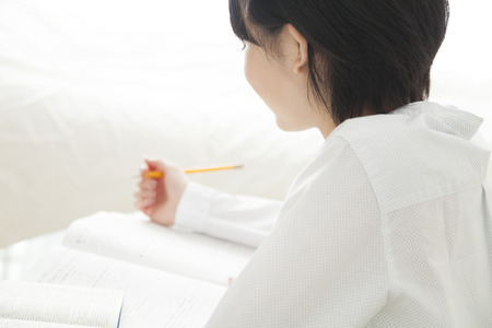 Girls study in the roomの写真素材