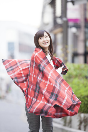 Women who put on a stallの写真素材