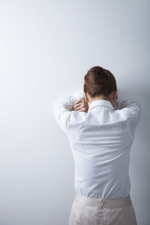 OL cry Tsuppushi the wallの写真素材