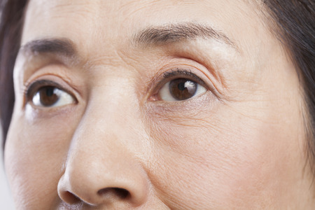 Mouth of senior womanの写真素材