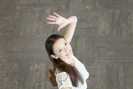 Women shake hands with a smileの写真素材