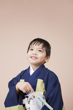 Boy smiling in his hakamaの写真素材