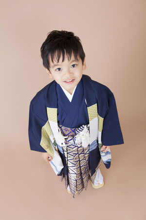 Boy smiling in his hakamaの写真素材