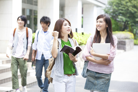 Chatted to university studentsの写真素材