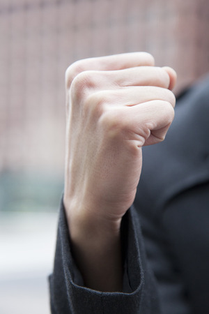 Hand of businessman that the guts poseの写真素材