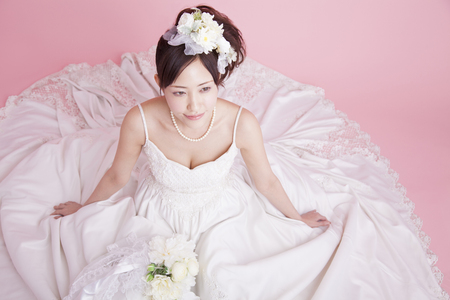 bride sittingの写真素材