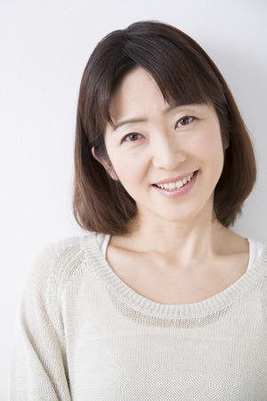 Middle woman smilingの写真素材