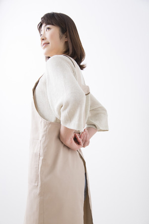 Middle women who put the apronの写真素材