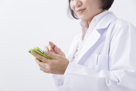 Joy to operate the smart phoneの写真素材