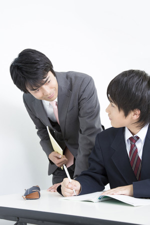 He led the men's junior high school students to study lecturerの写真素材