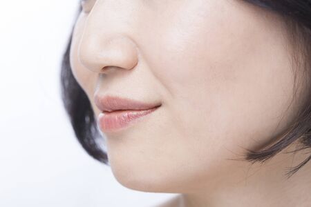 Mouth of the middle womanの写真素材