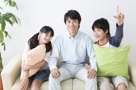 Parent-child's smileの写真素材