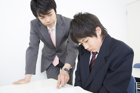 led the student teacher explainの写真素材