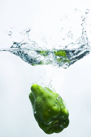Pepper to jump into the waterの写真素材