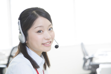 The smile telephone operator
