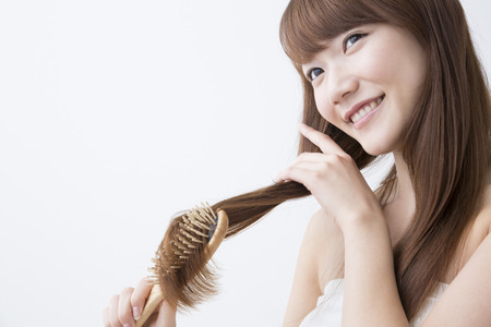 Lady brushingの写真素材