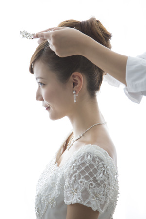 Brides have put the headbandの写真素材