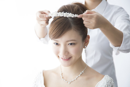 Brides have put the headbandの写真素材