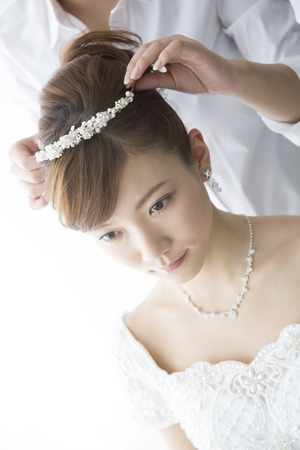 Brides have put the headbandの写真素材