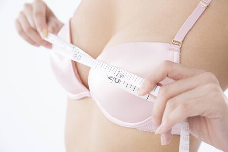 Woman to measure the bust sizeの写真素材