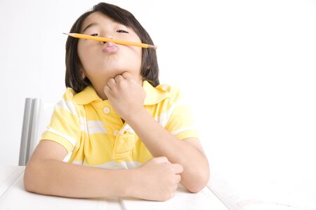 children to thinkの写真素材