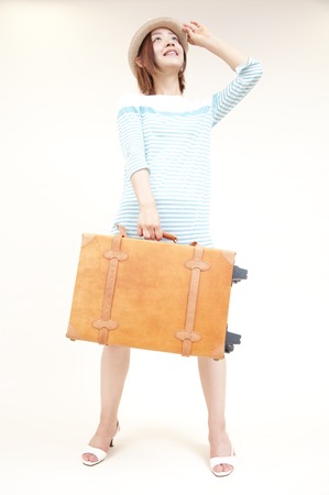 Women with a carry bagの写真素材