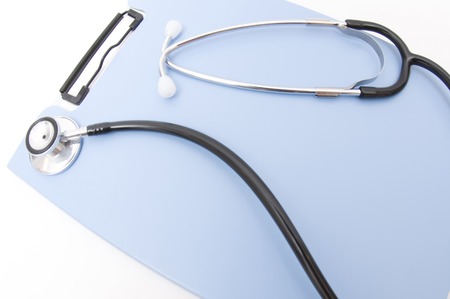 Binder and stethoscopeの写真素材