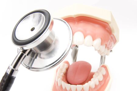 Model and stethoscope teethの写真素材