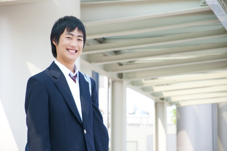 High school boys smileの写真素材