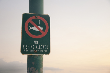 Sign of the fishing banの写真素材