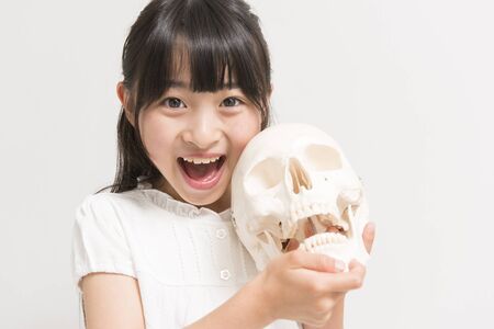 Model and girls skeletonの写真素材