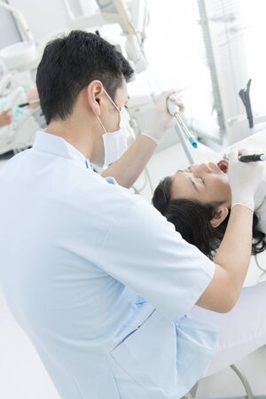 Dentist for treatmentの写真素材