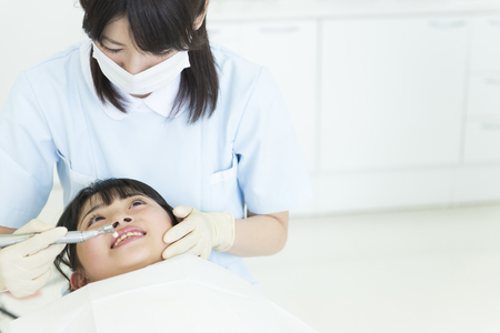 Dental hygienist for the treatmentの写真素材